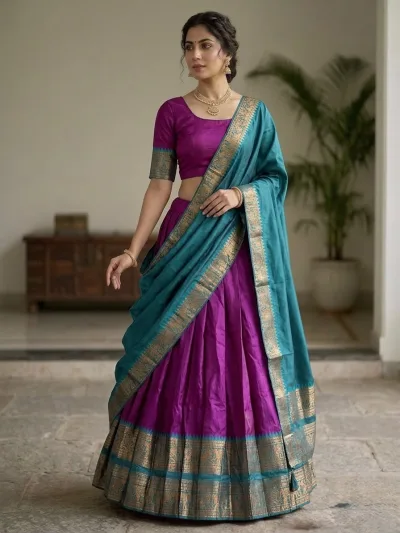 Heritage Narayan Pattu Silk Lehenga with Intricate Zari Weaving Lehenga  Set